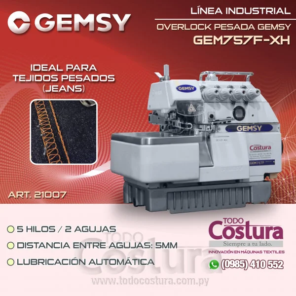 OVERLOCK PESADA GEMSY GEM757F-XH